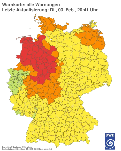 Aktuelle Wetterwarnungen für Kronach