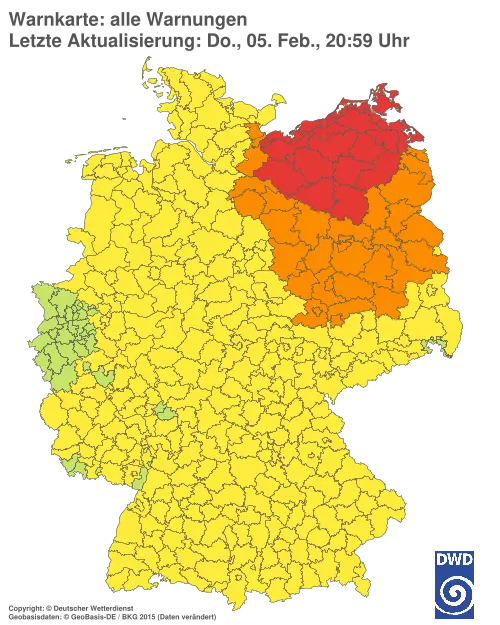 Aktuelle Wetterwarnungen für  Kronach