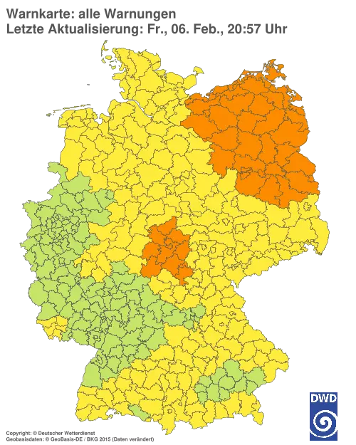 Aktuelle Wetterwarnungen für  Kronach