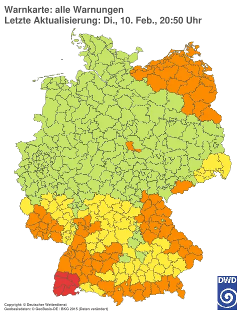 Aktuelle Wetterwarnungen für  Kronach