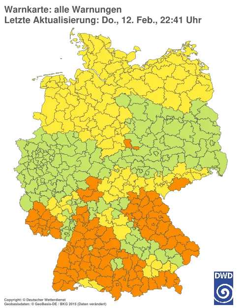 Aktuelle Wetterwarnungen für  Kronach