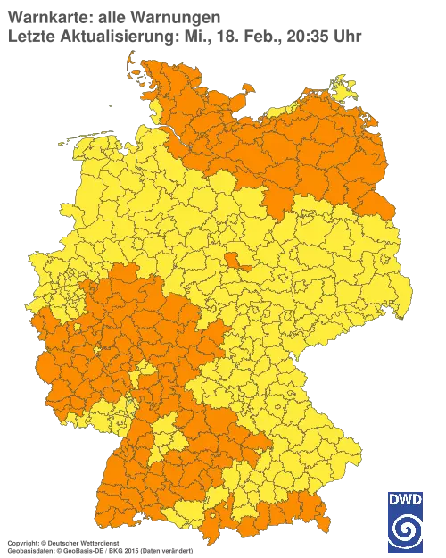 Aktuelle Wetterwarnungen für Kronach