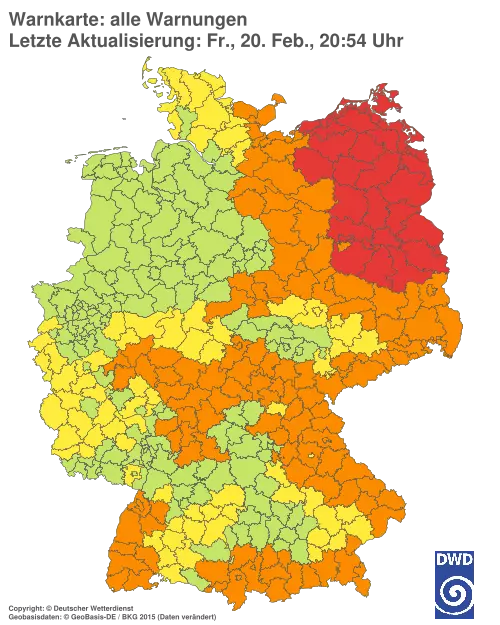 Aktuelle Wetterwarnungen für  Kronach