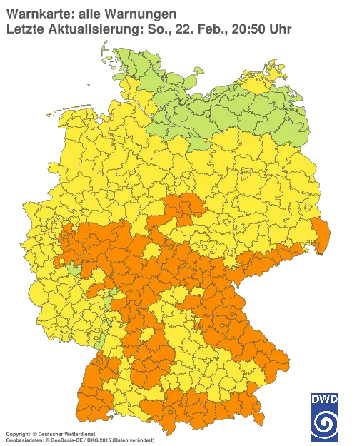 Aktuelle Wetterwarnungen für Kronach