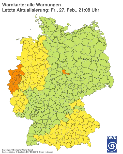 Aktuelle Wetterwarnungen für Kronach