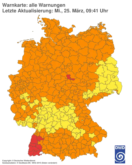 Aktuelle Wetterwarnungen für Kronach